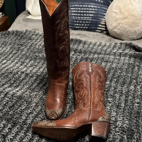 Brown Western Leather Boots - Picture 1 of 5